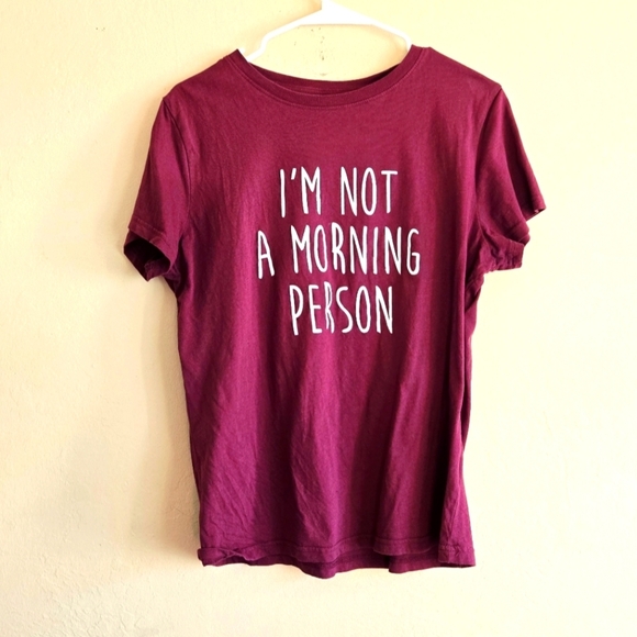Im Not A Morning Person Short Sleeve Graphic Tee Size Xl Cotton T-shirt - Picture 2 of 10